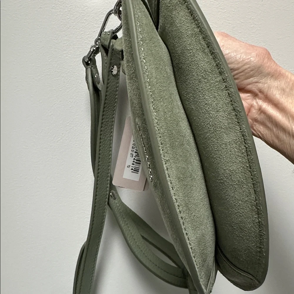 Coccinelle Purse NWT light green suede Italian wear on shoulder wrist crossbody - Picture 6 of 15